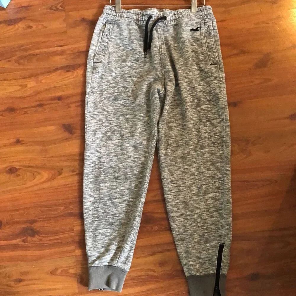 Hollister unisex Gray joggers with zipper sweatpants size XS